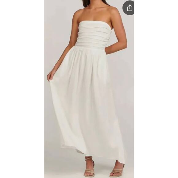 Charlie Holiday White Harriet Midi Beach Summer Dress S NWT - Picture 2 of 8